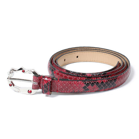 WACKO MARIA | WOLF'S HEAD / PYTHON LEATHER BELT WOLFSHEAD-WM-BL01 Red