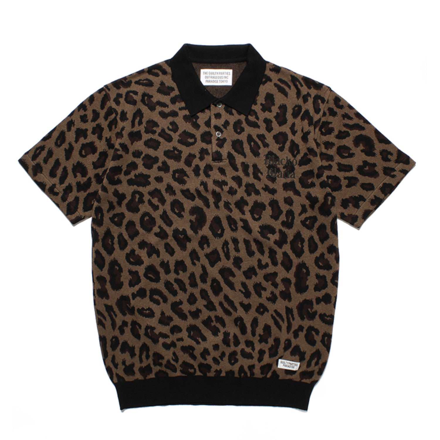 WACKO MARIA | LEOPARD KNIT JACQUARD POLO SHIRT 23SS-WMK-KN09