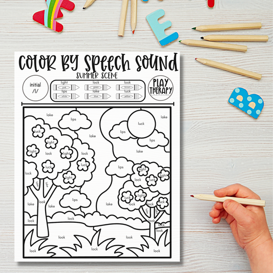 k/ Sound Summer Themed Color-by-Speech-Sounds for Speech Therapy – Play  Therapy Creative
