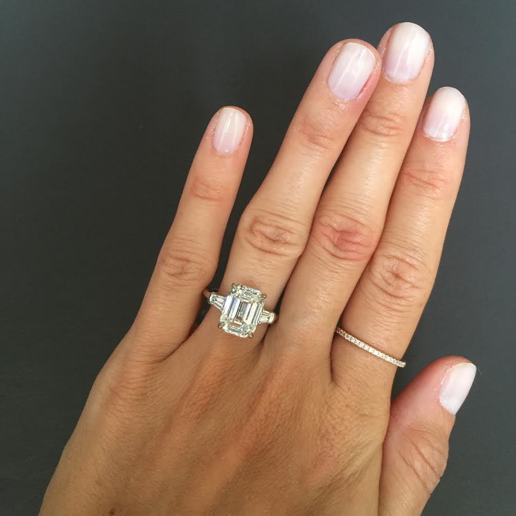 Emerald Cut Engagement Ring with Tapered Baguettes