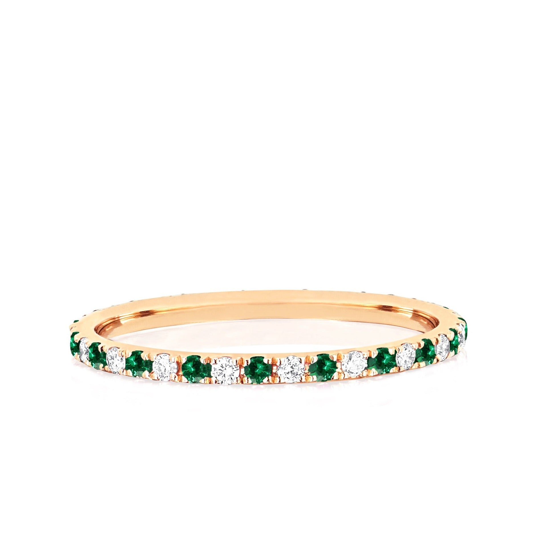 Diamond & Colored Gemstone Eternity Dot Ring