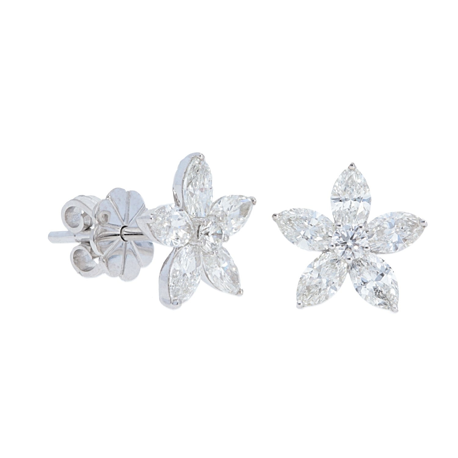 diamond flower earrings studs