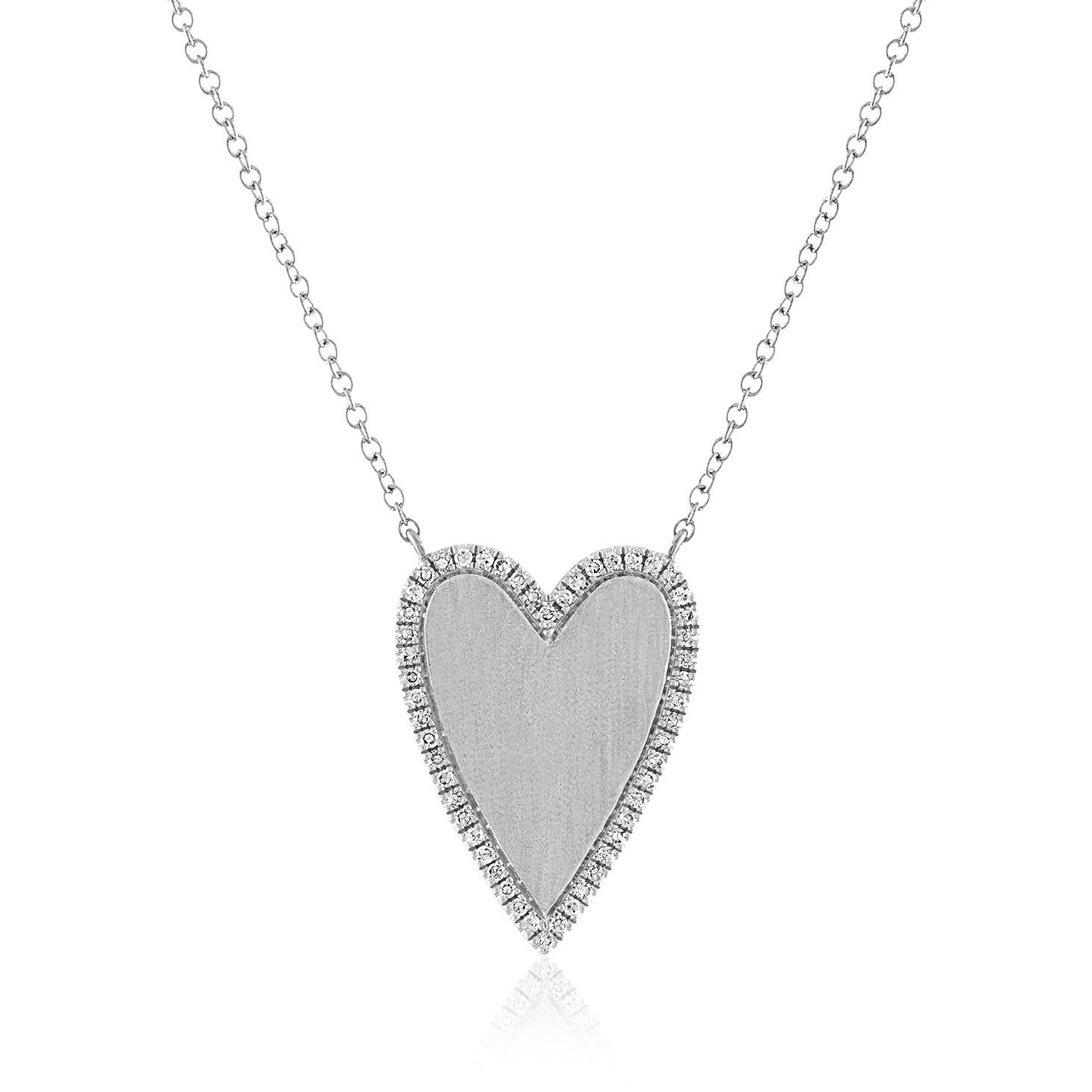 Gold Heart Necklace With Pave Outline Stephanie Gottlieb