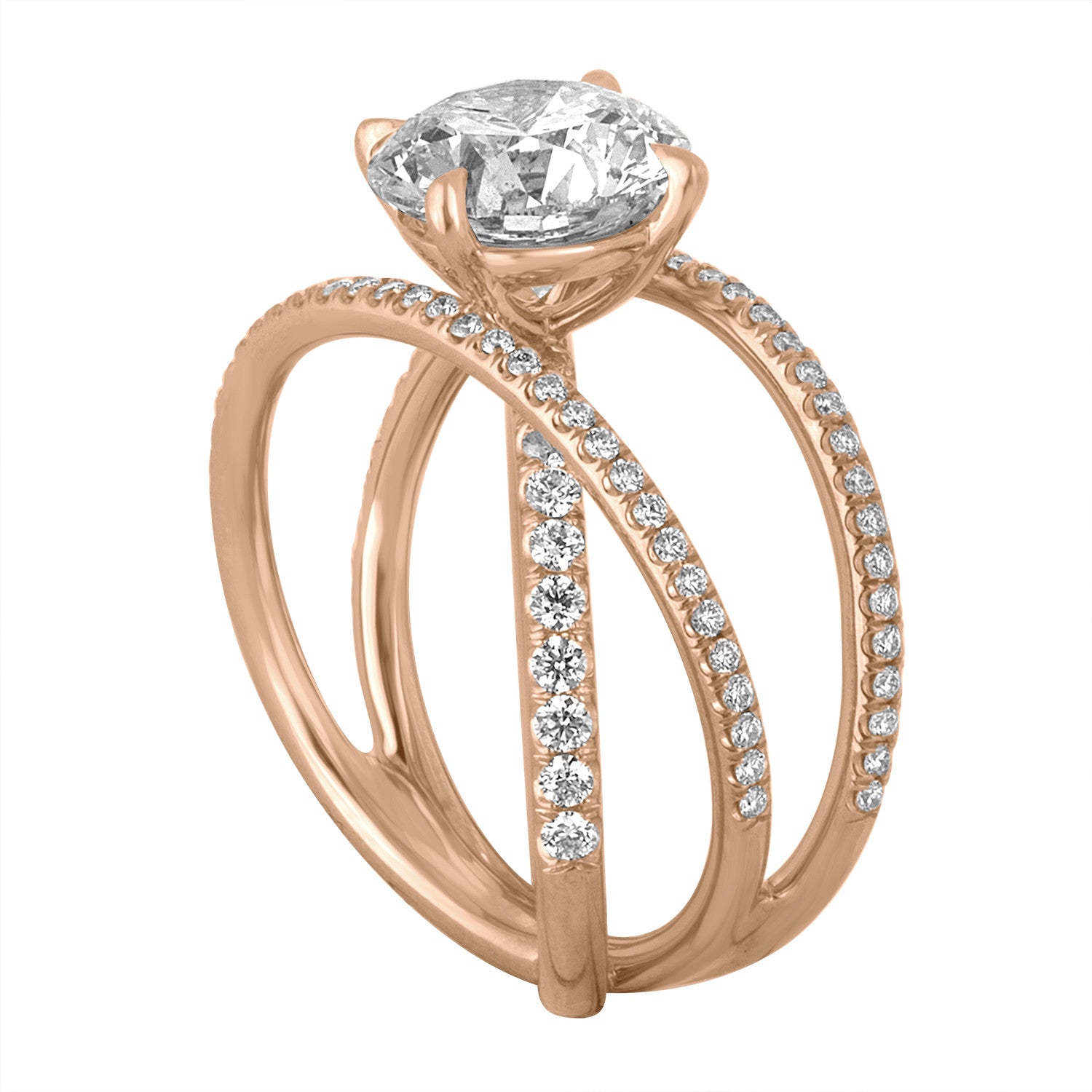 Criss Cross Engagement Ring