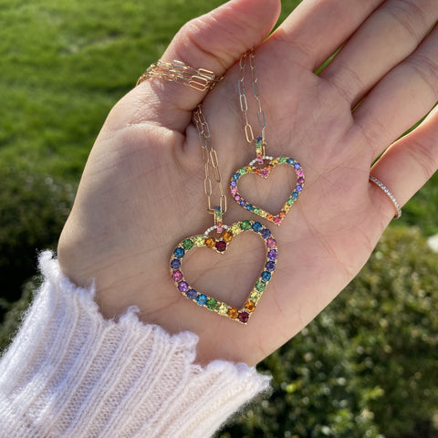 Rainbow Open Heart Necklace Stephanie Gottlieb