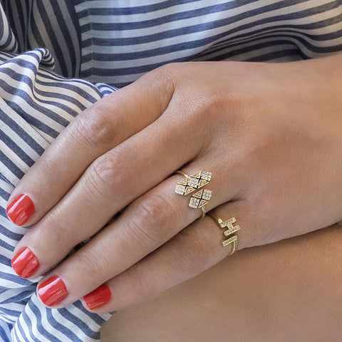 large gold initial ring