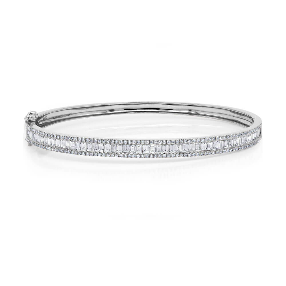 Pave Edge Diamond Baguette Bangle – Stephanie Gottlieb