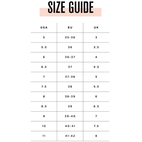 Shoes size guide