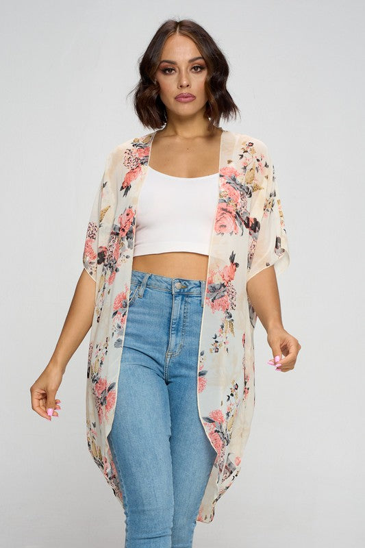 Aurora, Flower printed cardigan