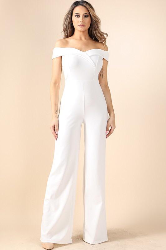 Anastasia, Wide leg off shoulder jumpsuit