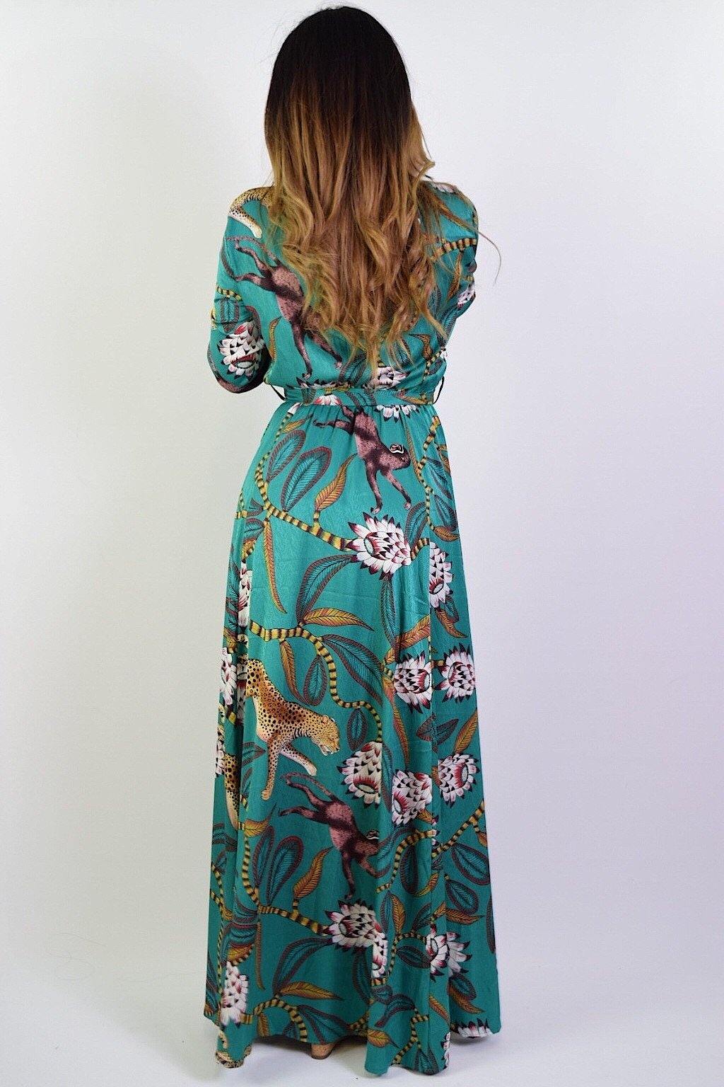 zara green maxi dress