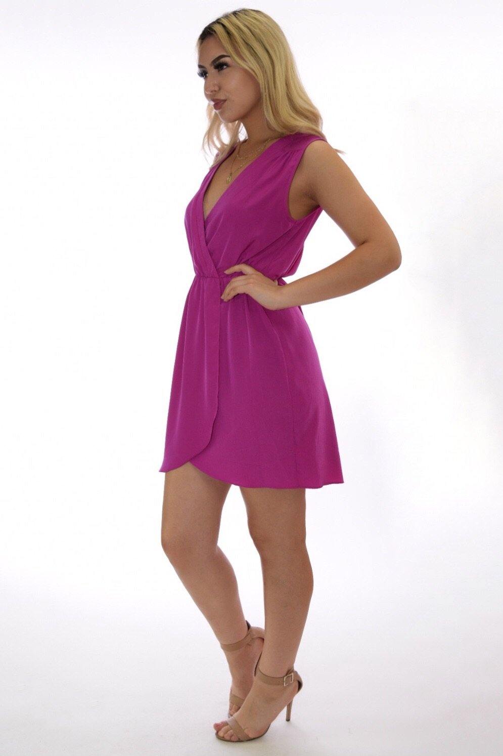 Miriam pop color magenta summer dress 