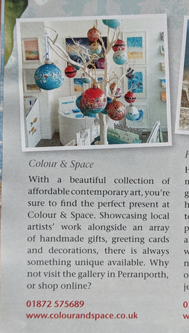 Cornish Christmas Gift Guide Colour and Space Hand Painted Baubles