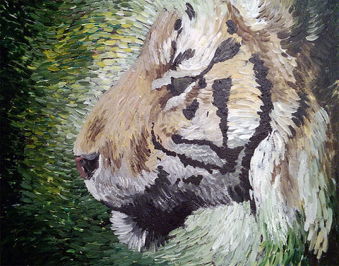 The Tracker Tiger Painting Work in Progress Artist Diane Griffiths