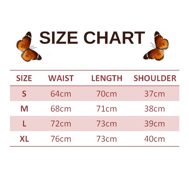 size chart for Butterfly Bodysuit Outfit