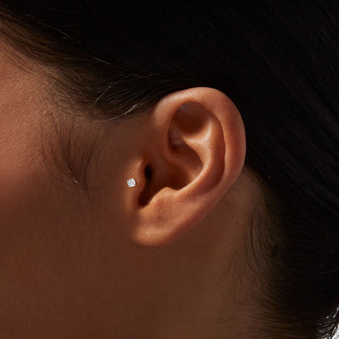 woman with a tragus piercing