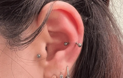 Snug ear piercing.