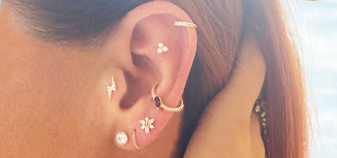 ear with a conch piercing.