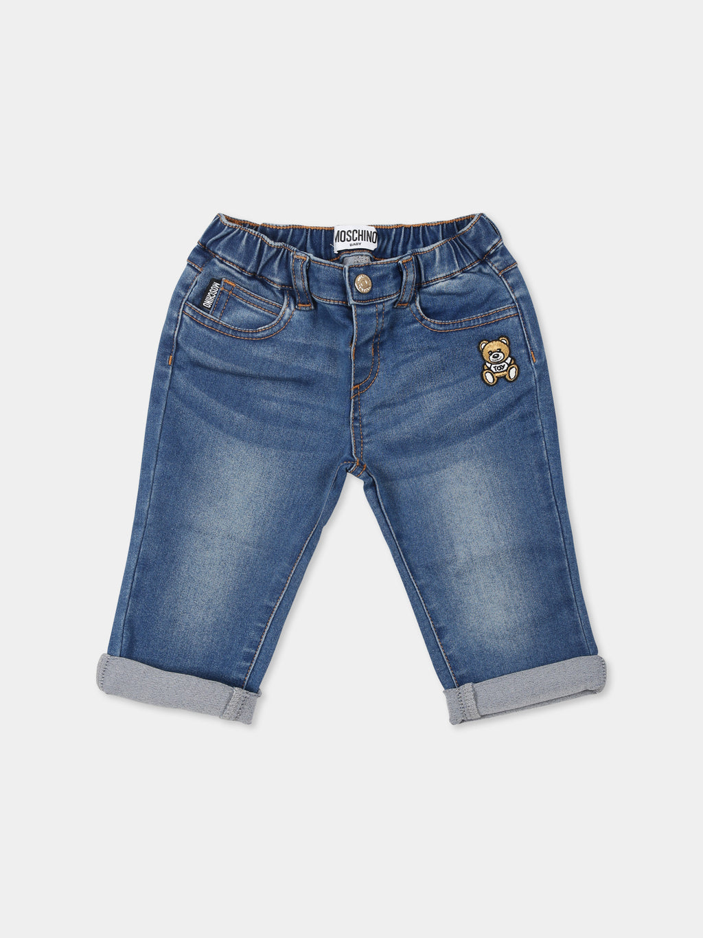 Blue jeans for babykids with Teddy Bear