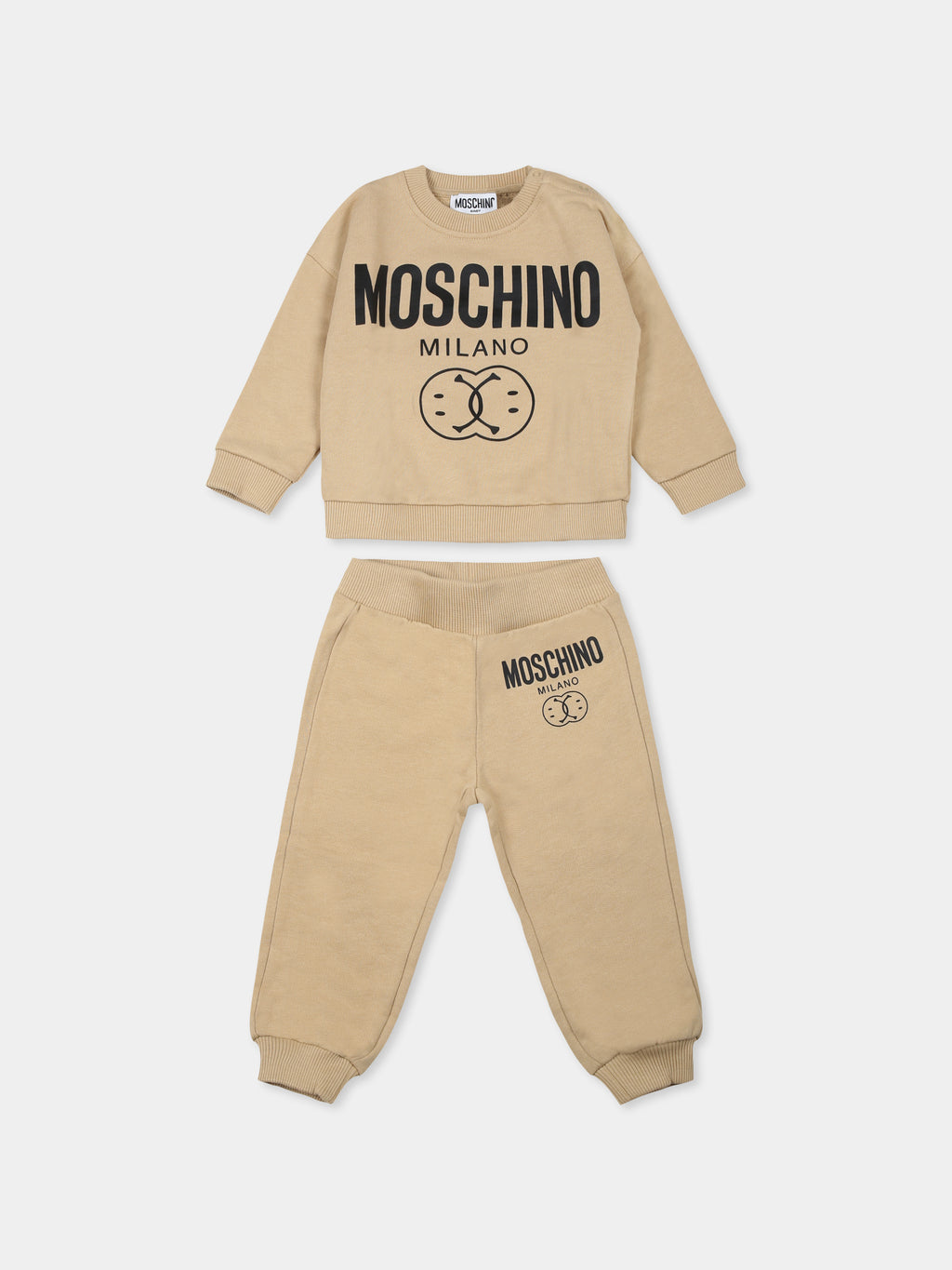 Beige suit for babykids with Teddy Bear