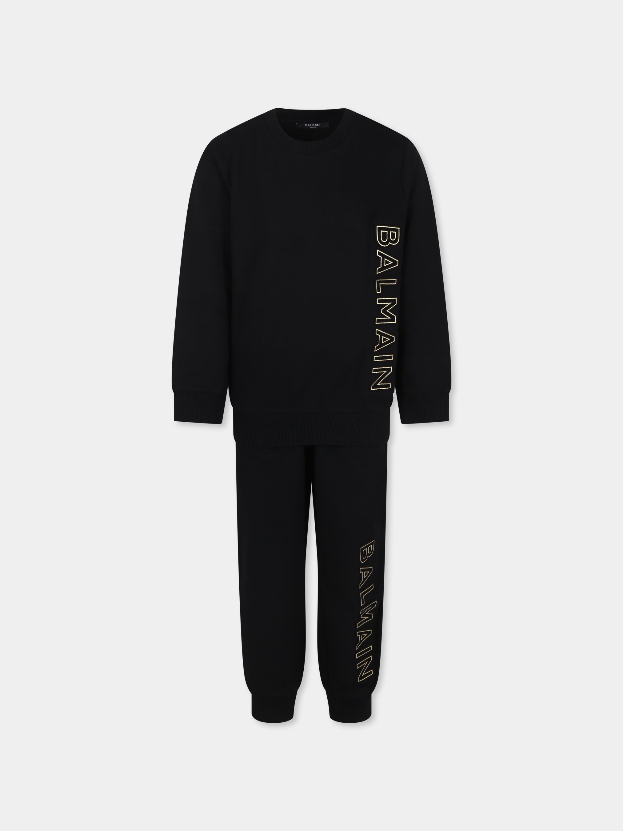 ▷ Completo nero per bambini con logo Balmain Kids