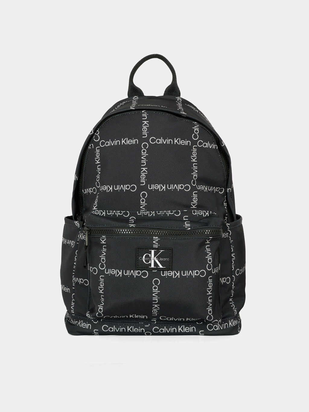 Black backpack for kids with logo