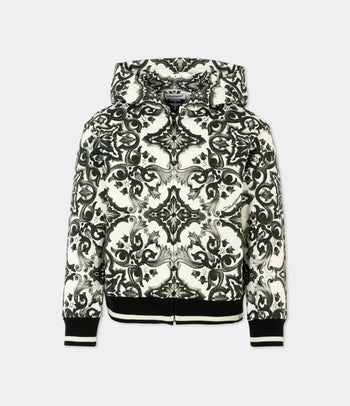 Felpa bianca per bambino con stampa maioliche,Dolce & Gabbana Kids,L4JWKG II7HR IZ3TN