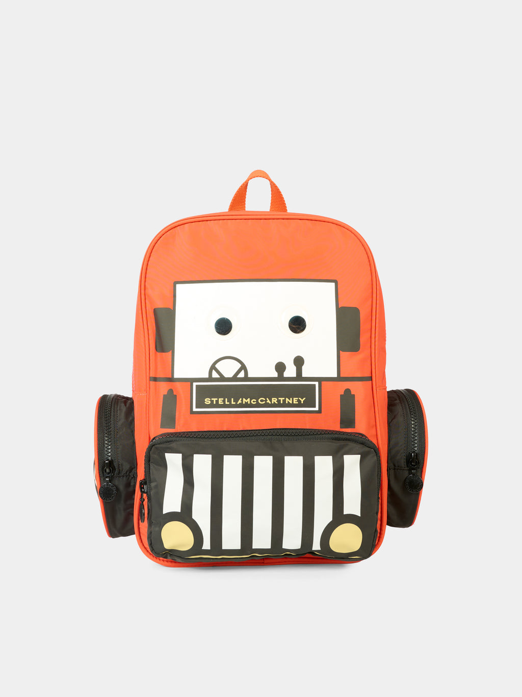 Orange backpack for boy with logo