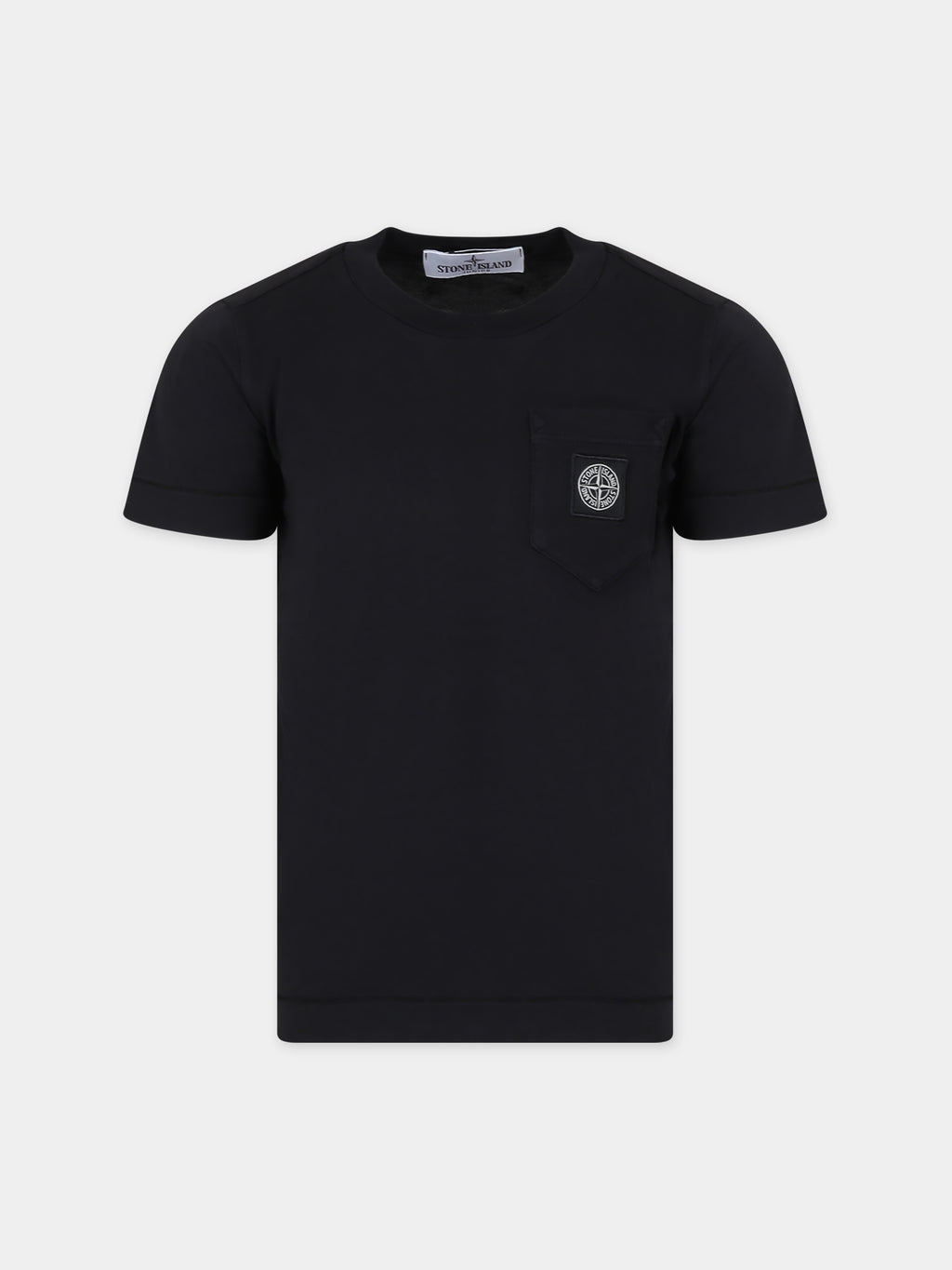 Black T-shirt for boy with logo