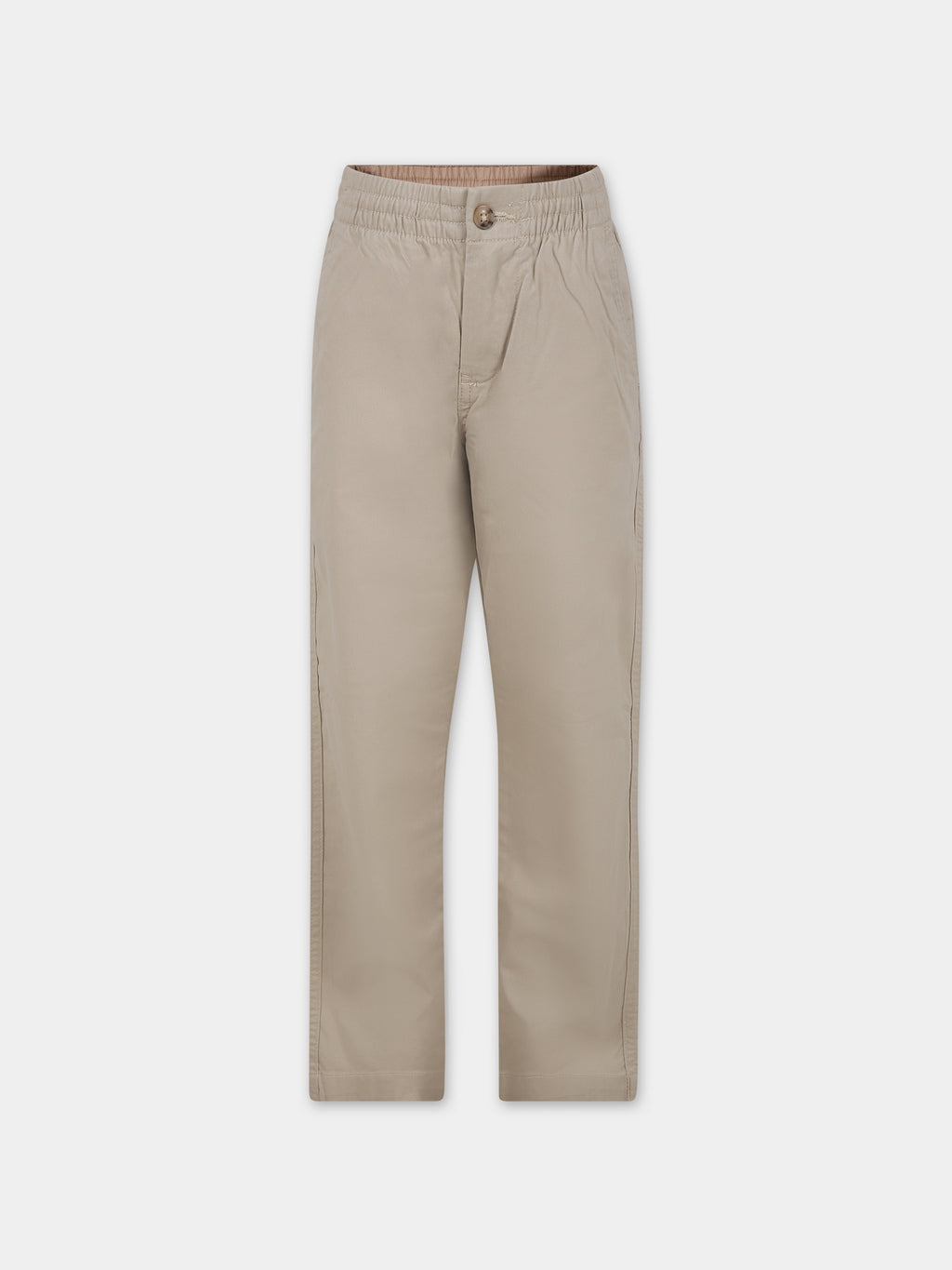 Beige trouser for boy with pony logo