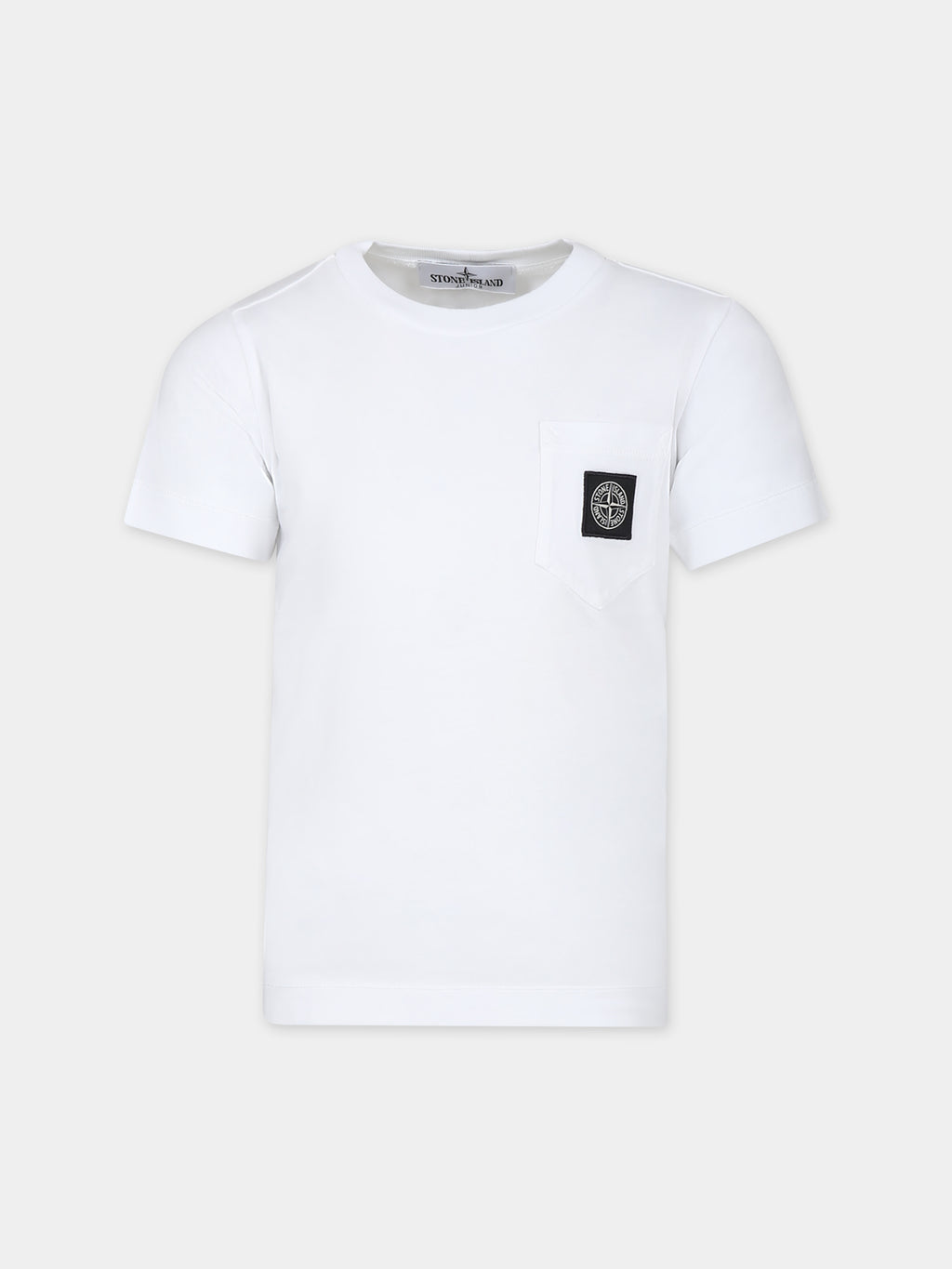 T-shirt blanc pour garçon avec patch