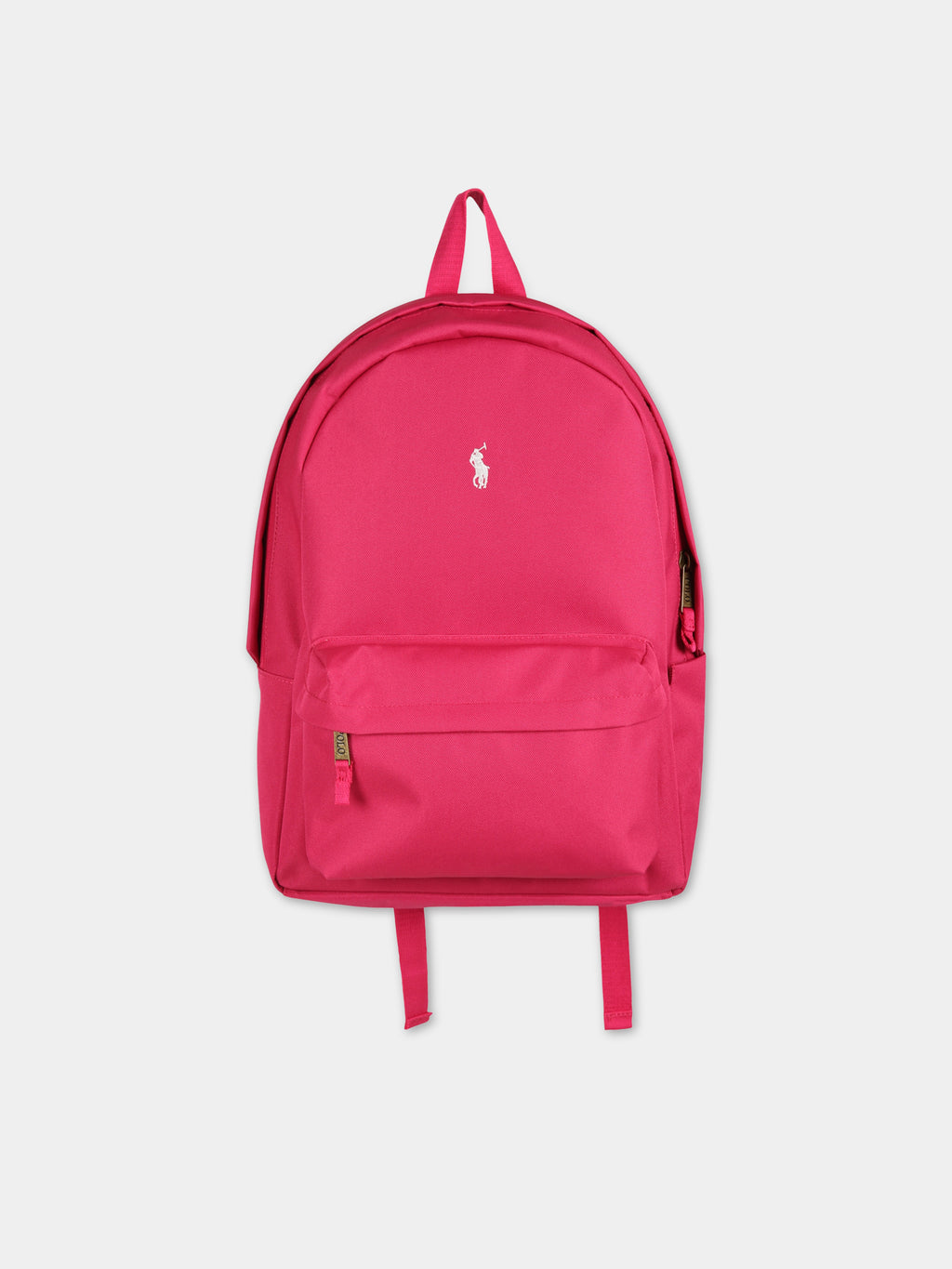 Fuchsia backpack for girl with iconic pony logo