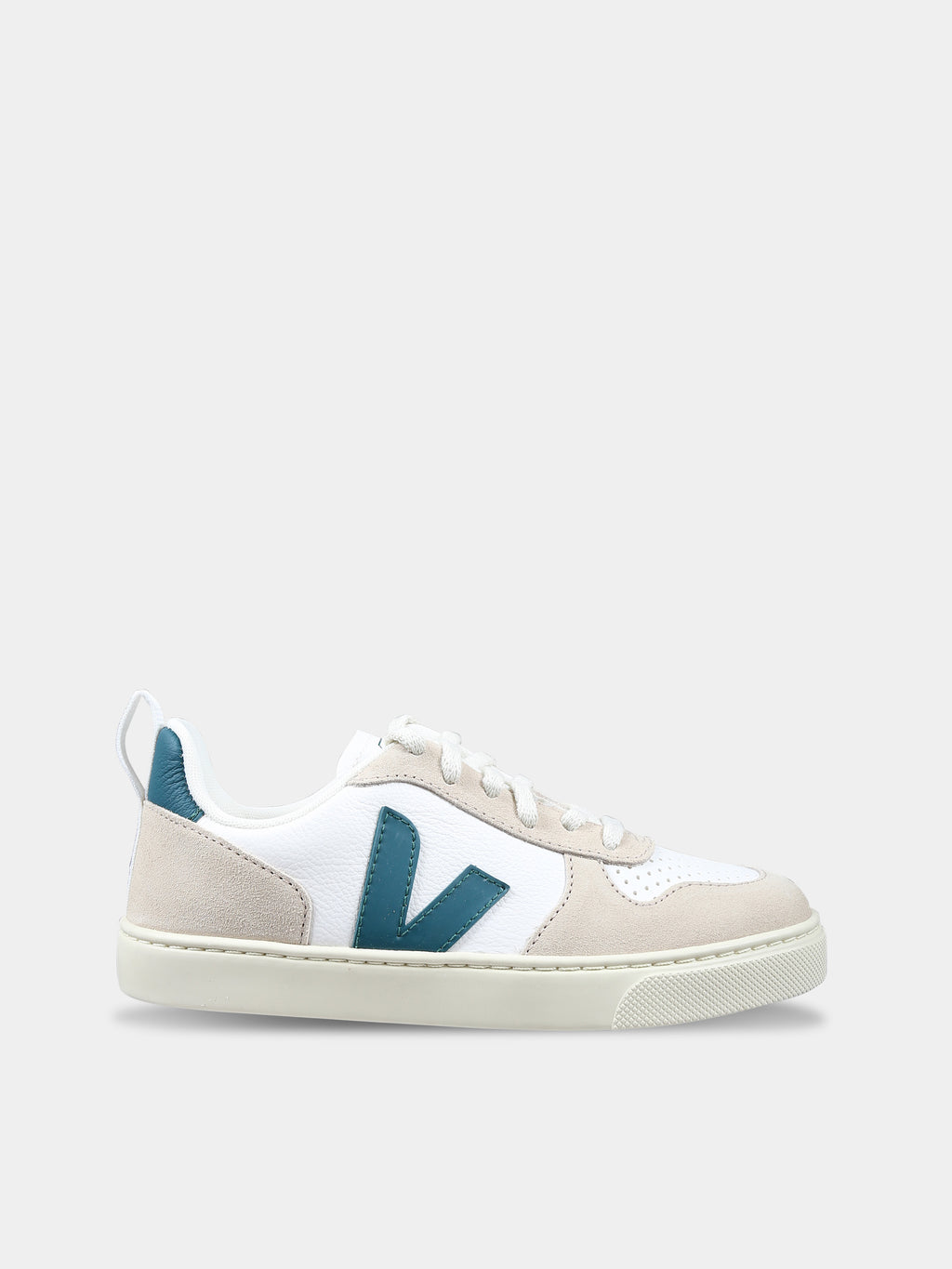 White sneakers for kids with logo