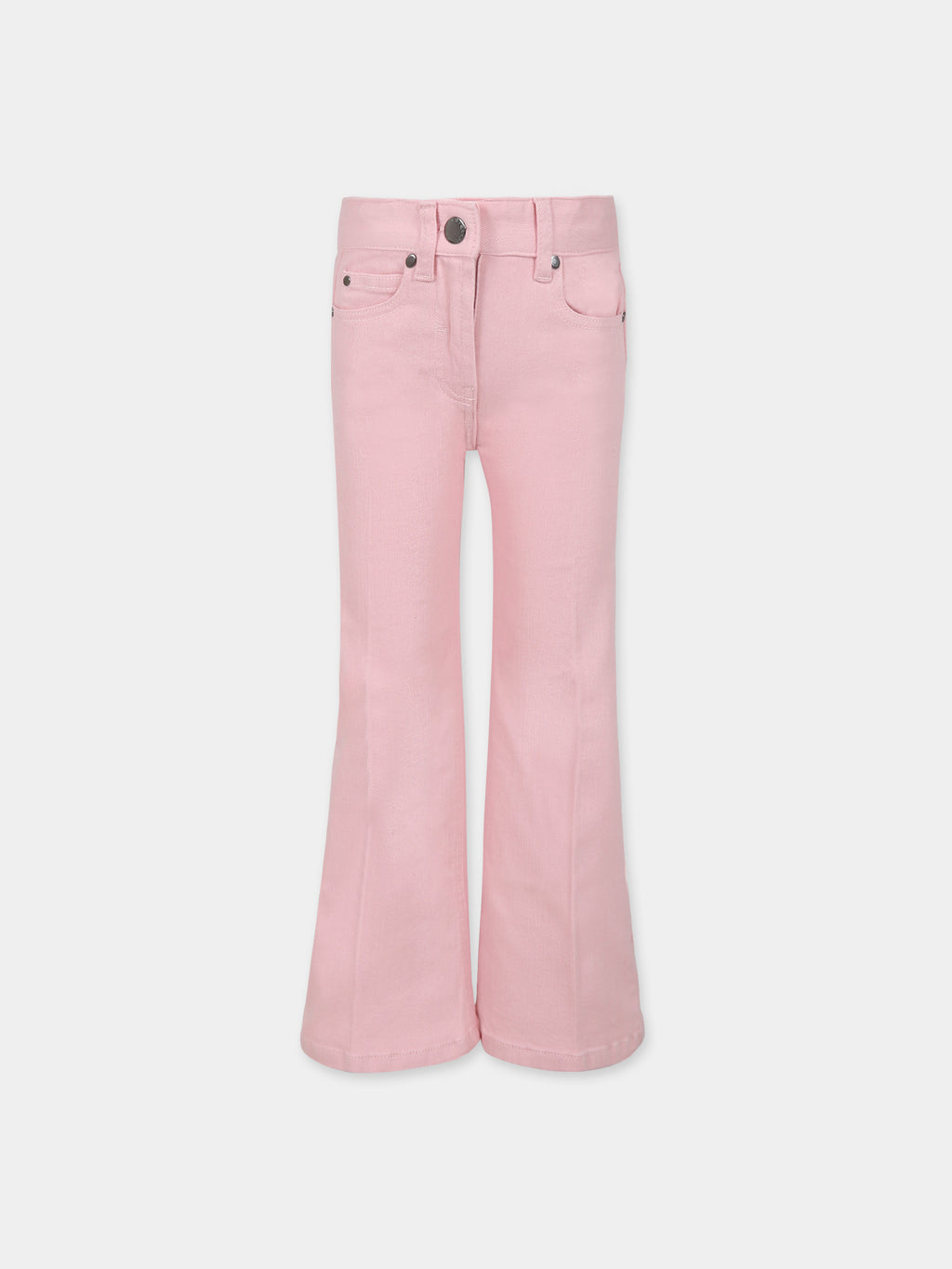Pink jeans for girl with logo
