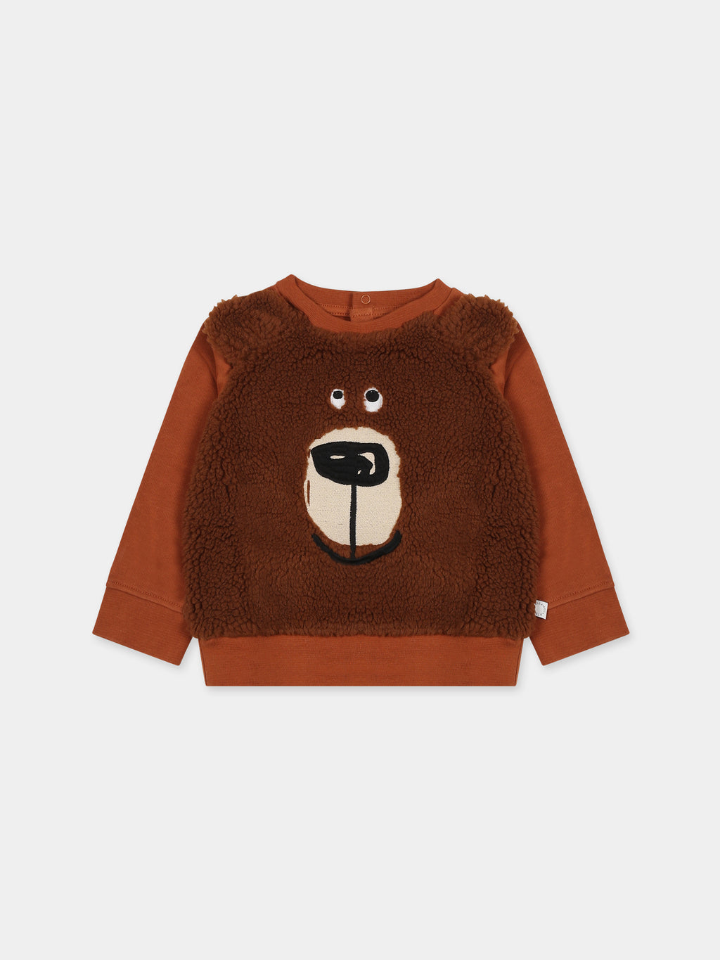 Brown sweatshirt for baby boy with bear