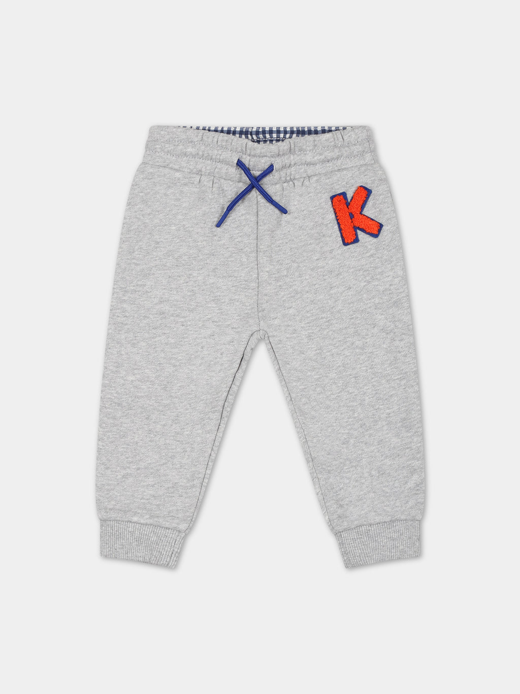 Grey trousers for baby boy with logo