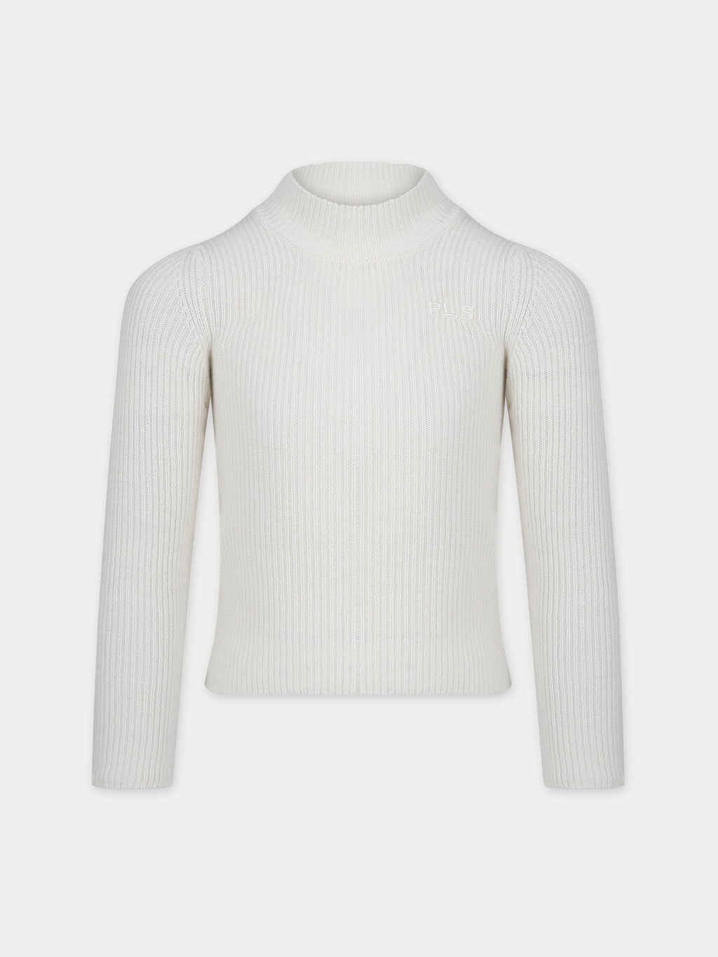 Ivory turtleneck for girl with logo