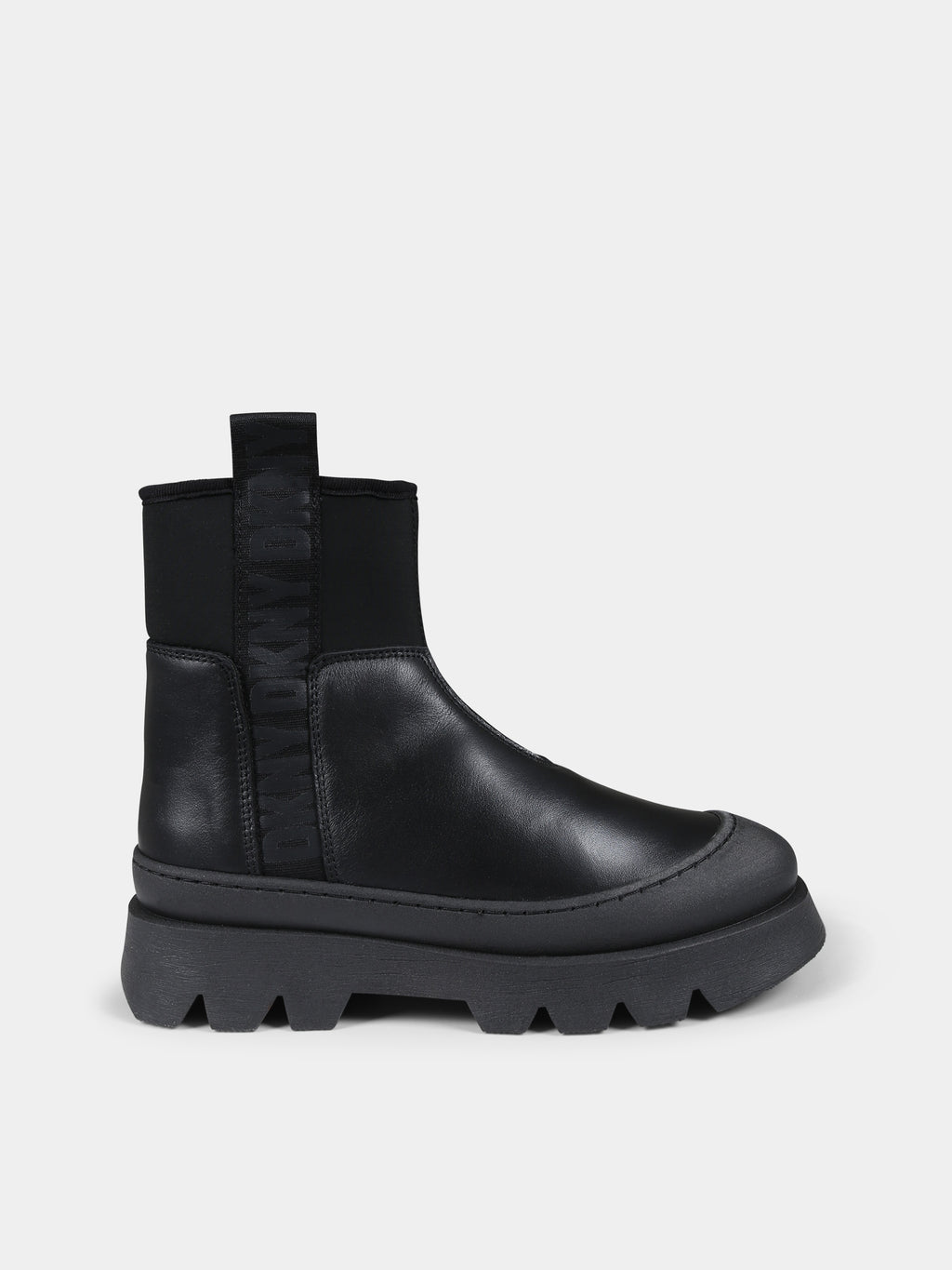 Black ankle boots for girl with logo