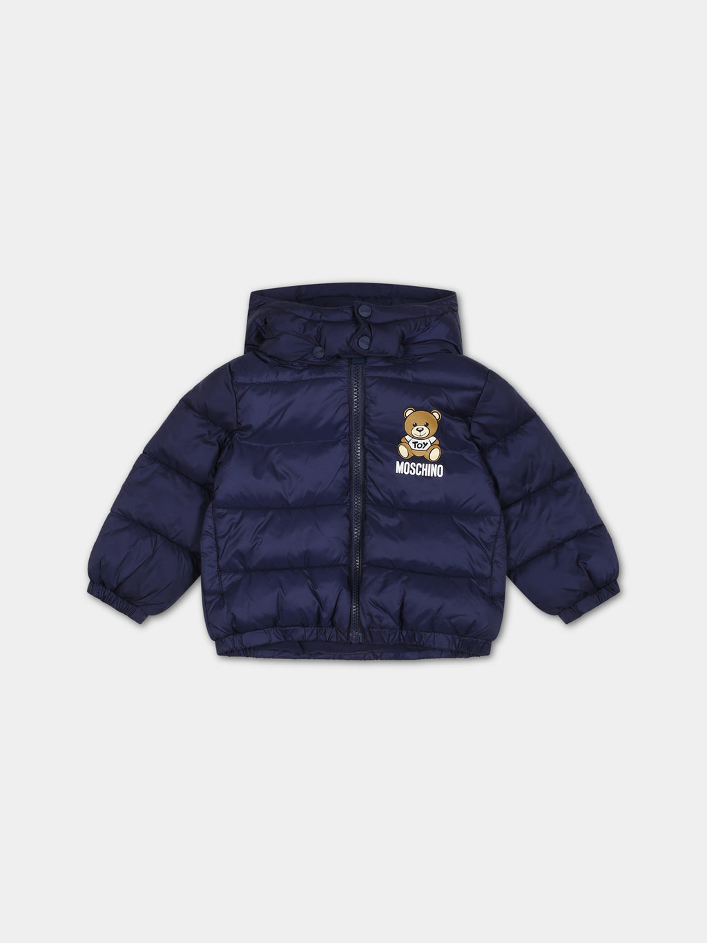 Blue jacket for baby boy with Teddy Bear and logo