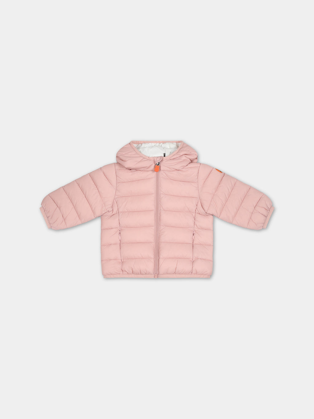 Pink jacket for baby girl with logo