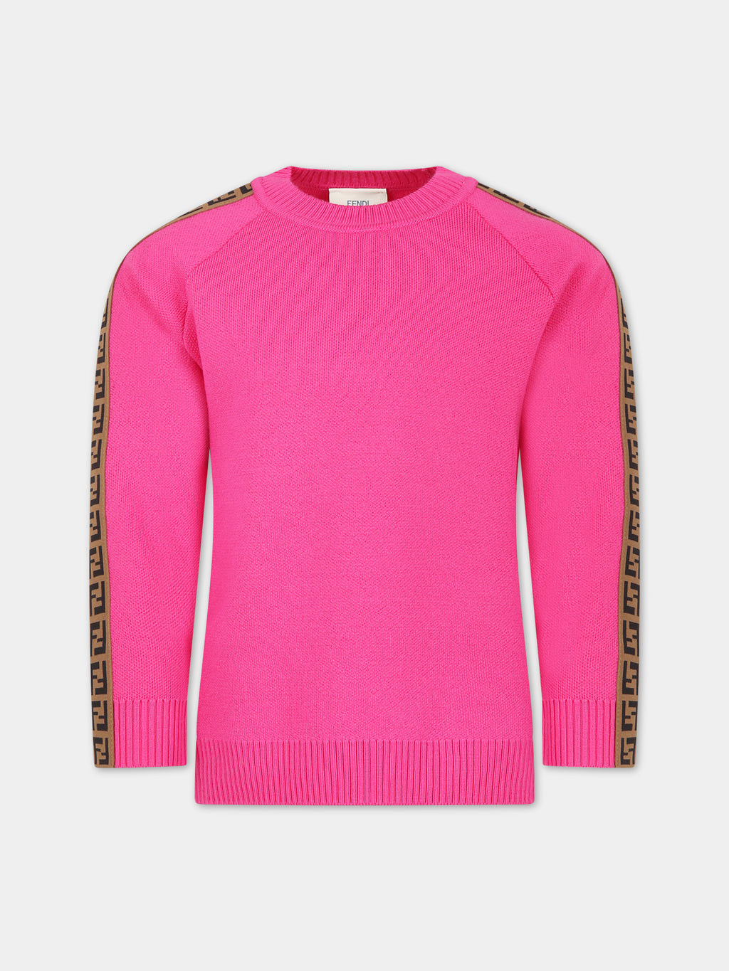 Fuchsia sweater for girl with double FF
