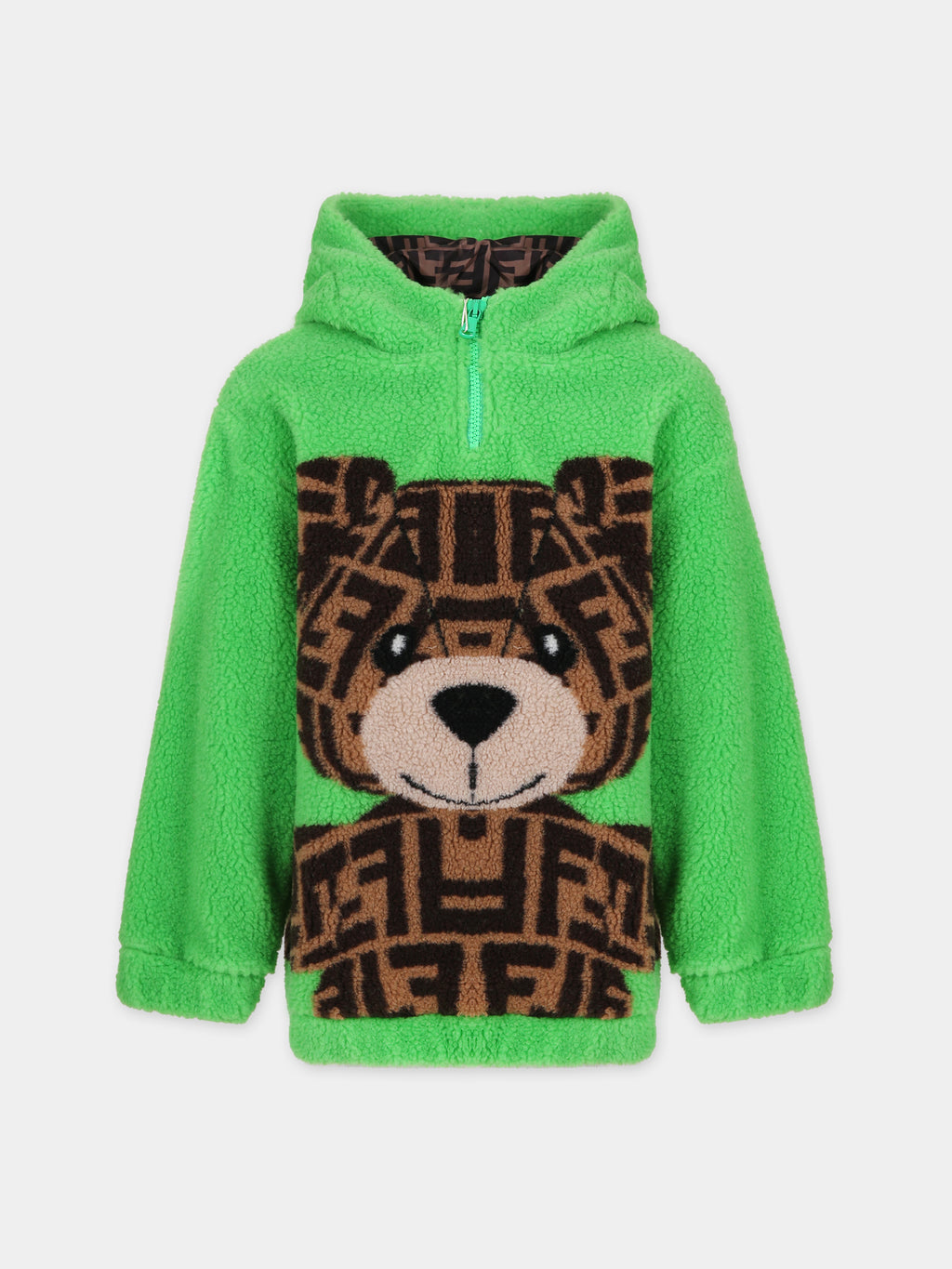 Green sweatshirt for kids with bear