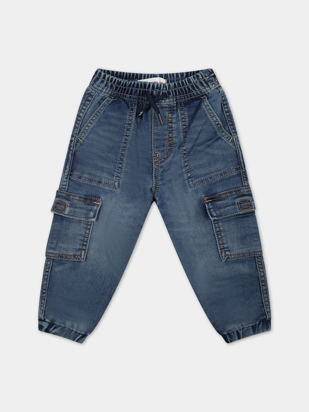 Denim cargo jeans for baby boy