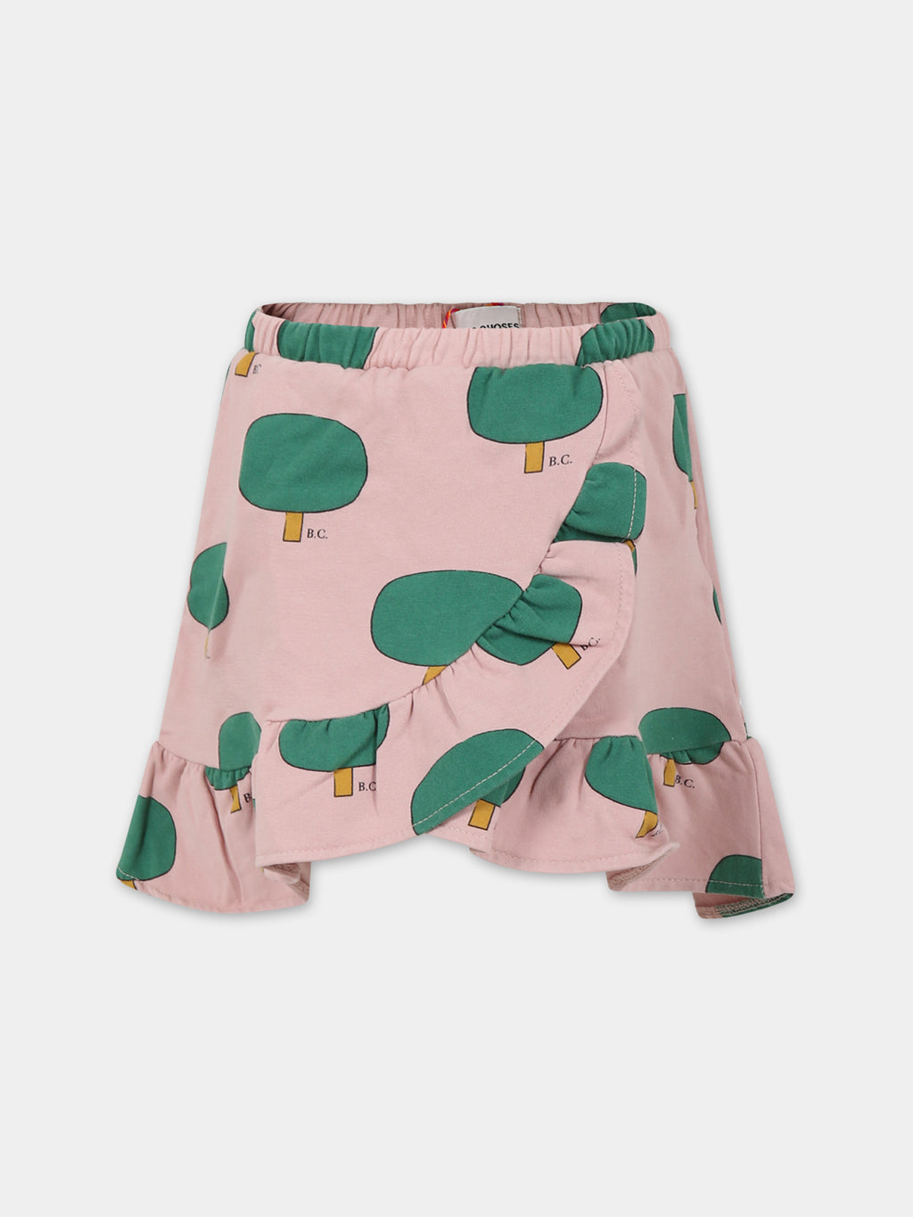 Pink skirt for girl with tree print