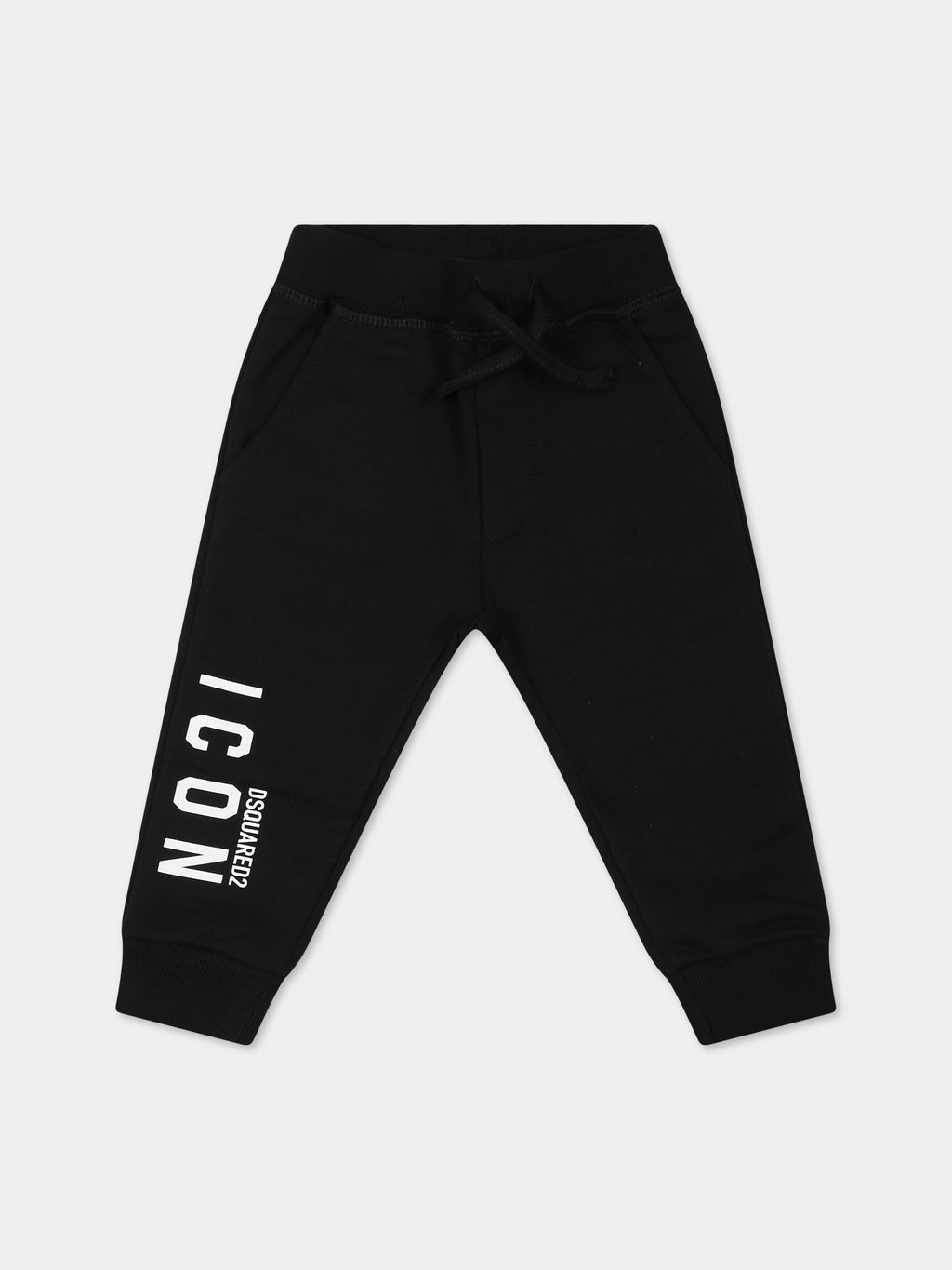 Black trousers for baby boy with logo