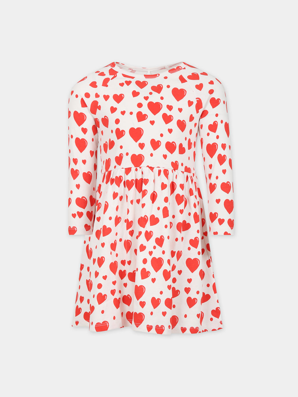 White dress for girl with hearts print