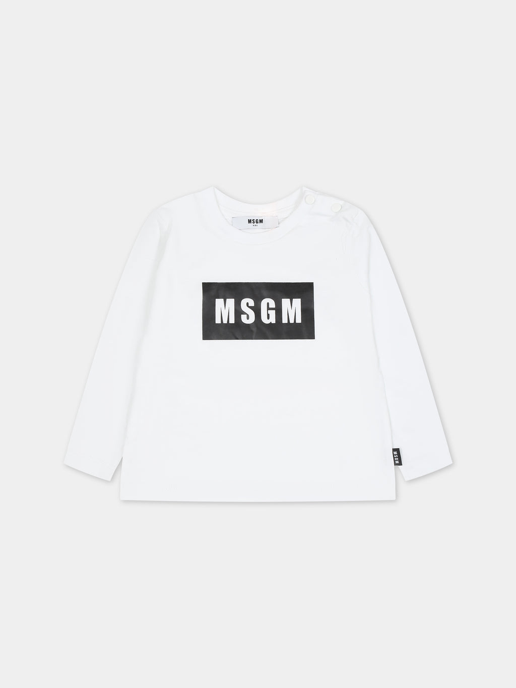 White t-shirt for baby kids with logo