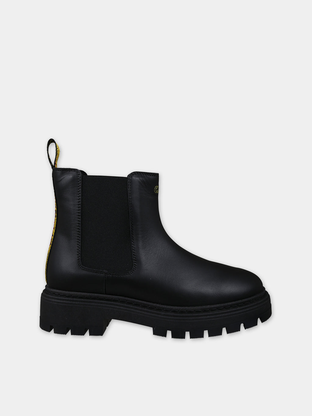 Black ankle boots for kids with logo