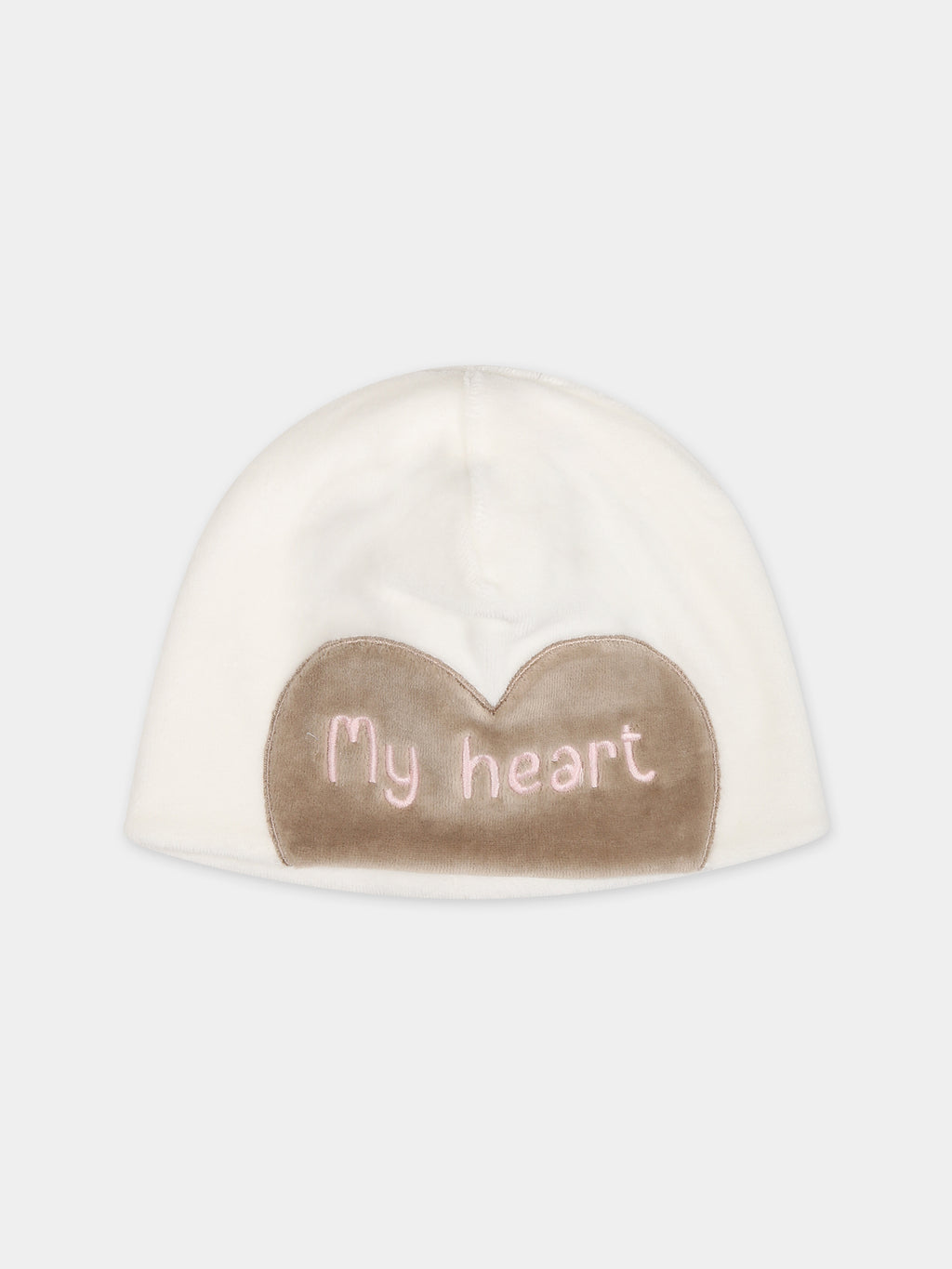 White hat for baby girl with heart