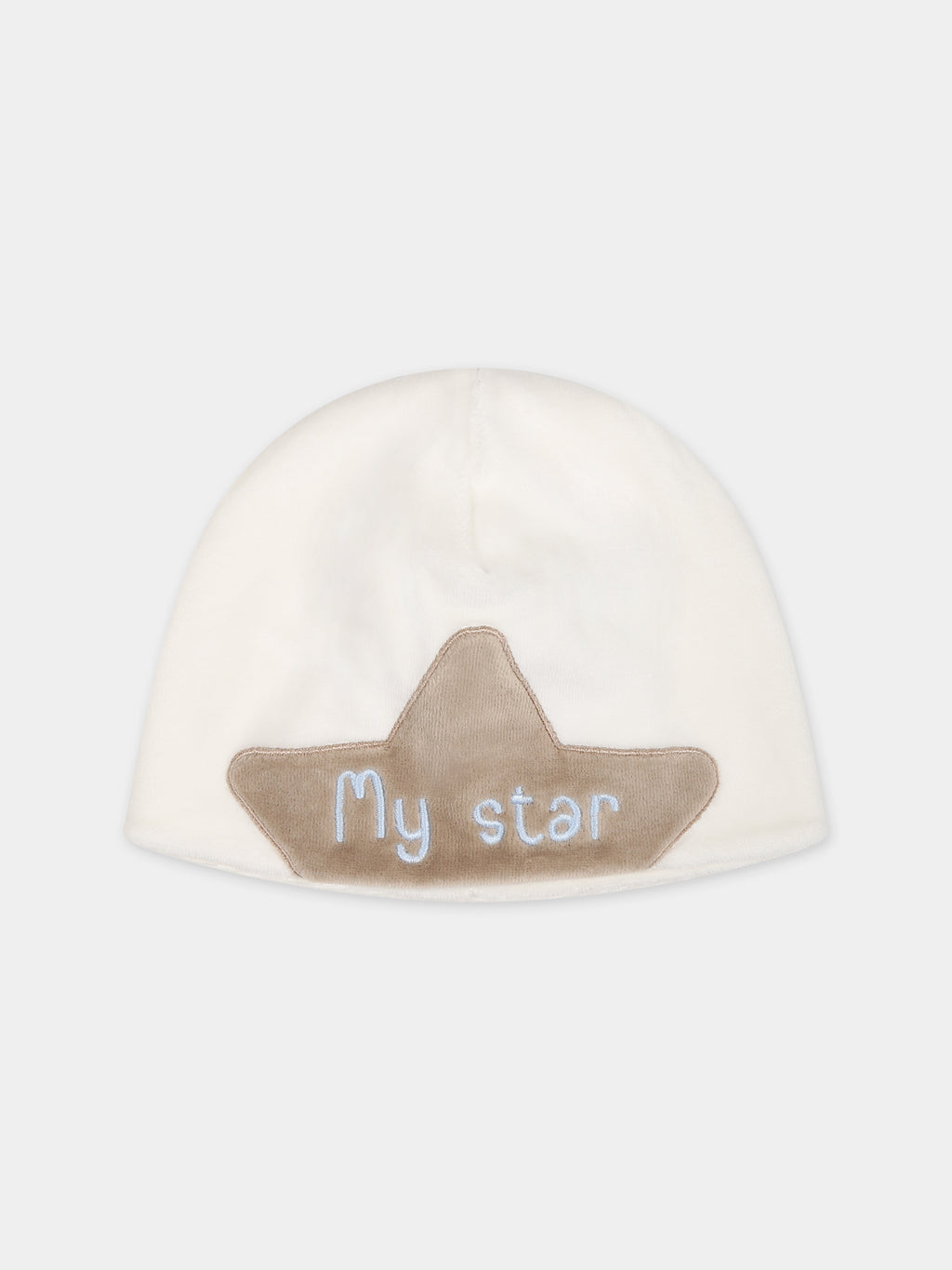 White hat for baby boy with star